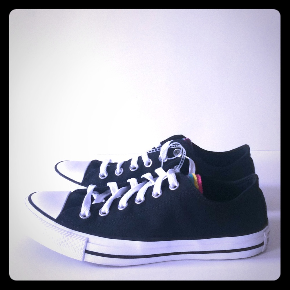 Women's converse all star colorful tongue low tops